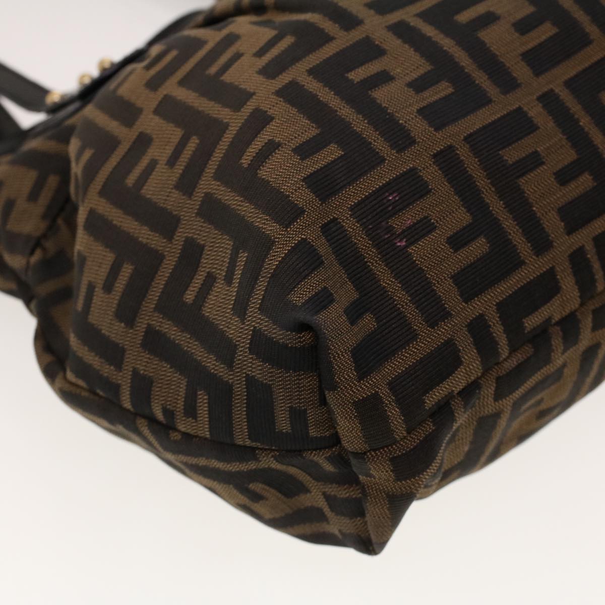FENDI Zucca Canvas Shoulder Bag Black Brown rd5025