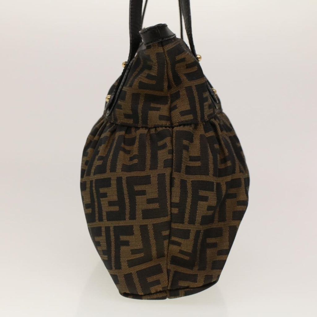FENDI Zucca Canvas Shoulder Bag Black Brown rd5025