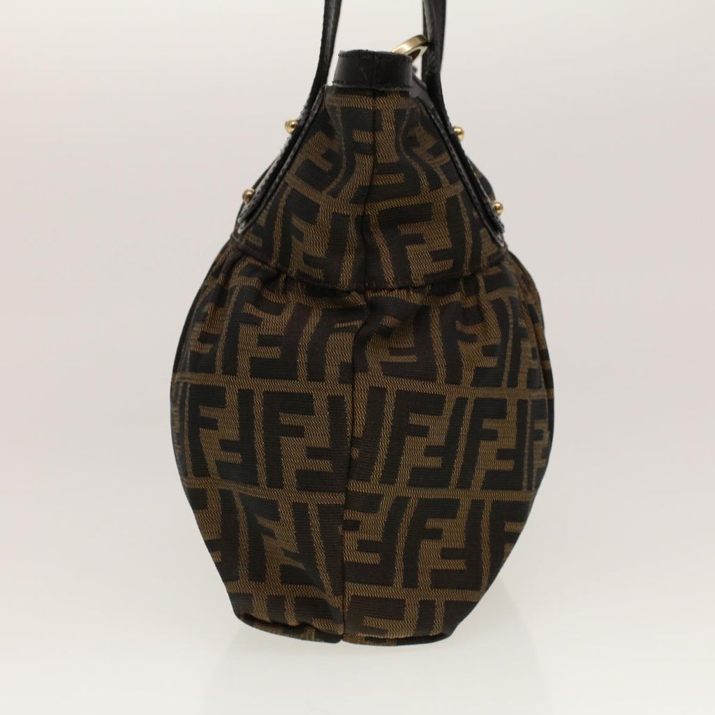 FENDI Zucca Canvas Shoulder Bag Black Brown rd5025