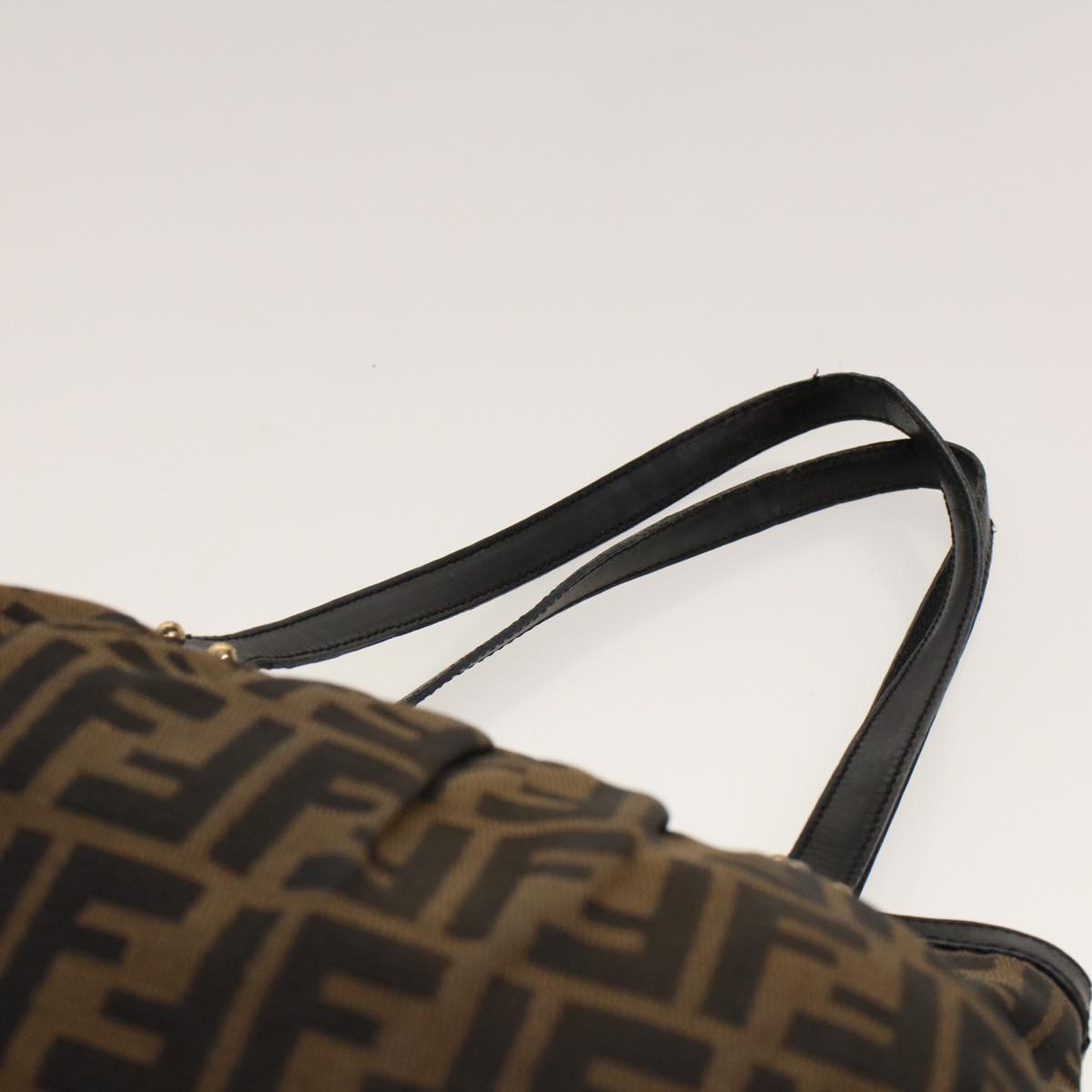FENDI Zucca Canvas Shoulder Bag Black Brown rd5025