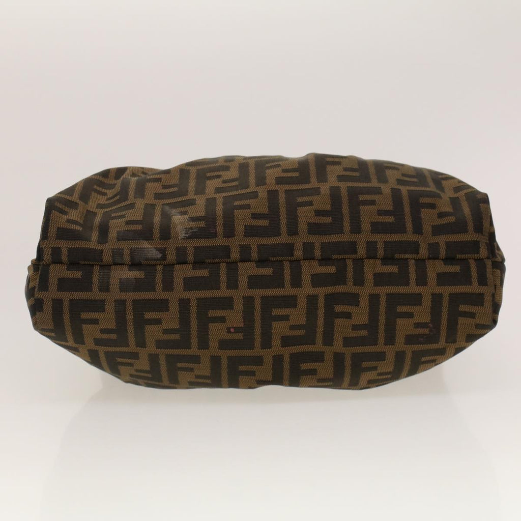 FENDI Zucca Canvas Shoulder Bag Black Brown rd5025