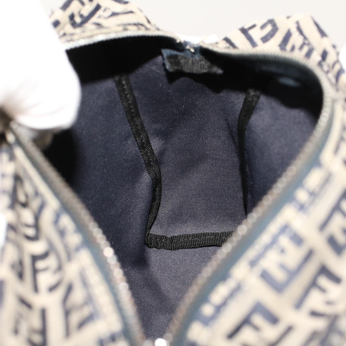 FENDI Zucchino Canvas Hand Bag Navy 2415 8N0000-028 rd5029