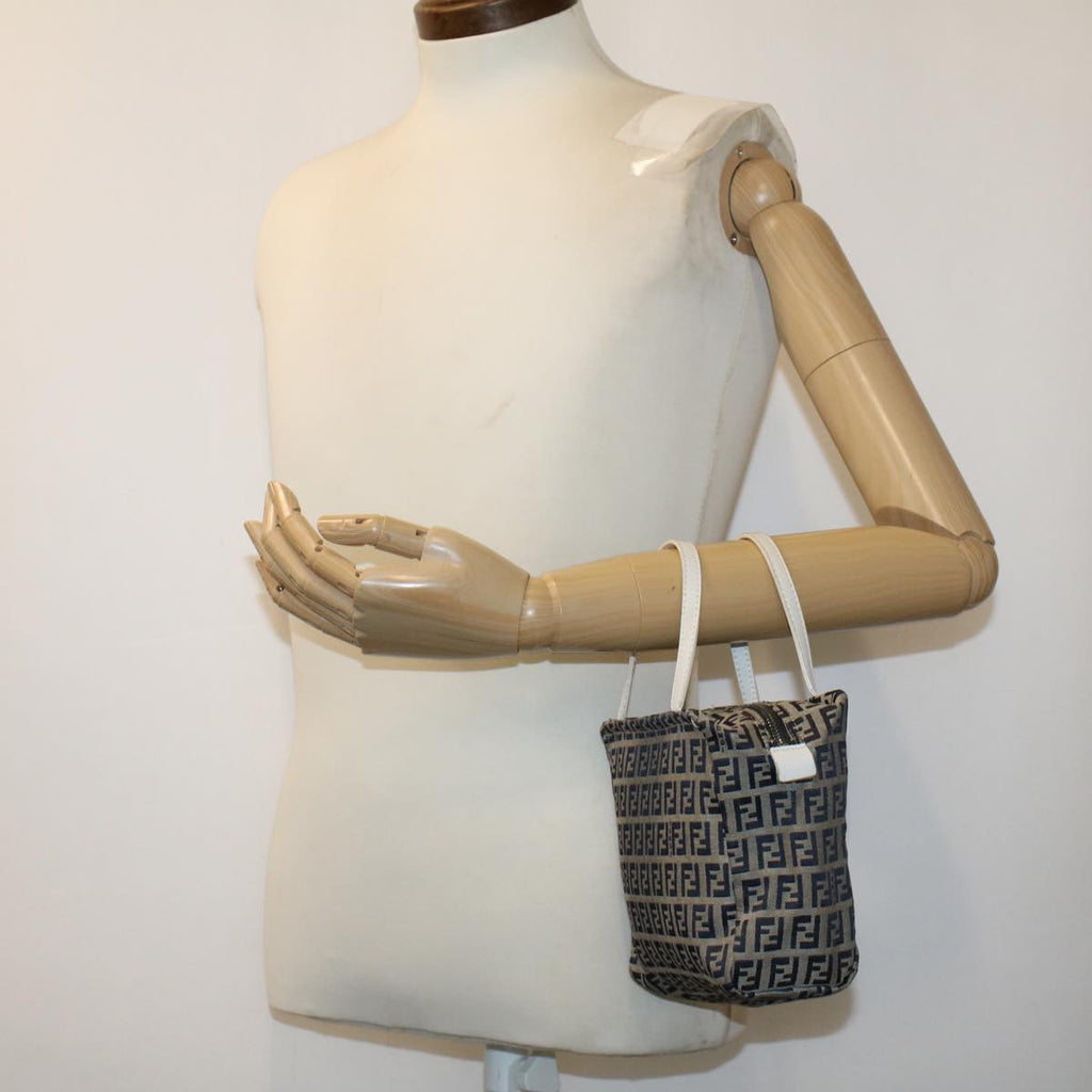 FENDI Zucchino Canvas Hand Bag Navy 2415 8N0000-028 rd5029
