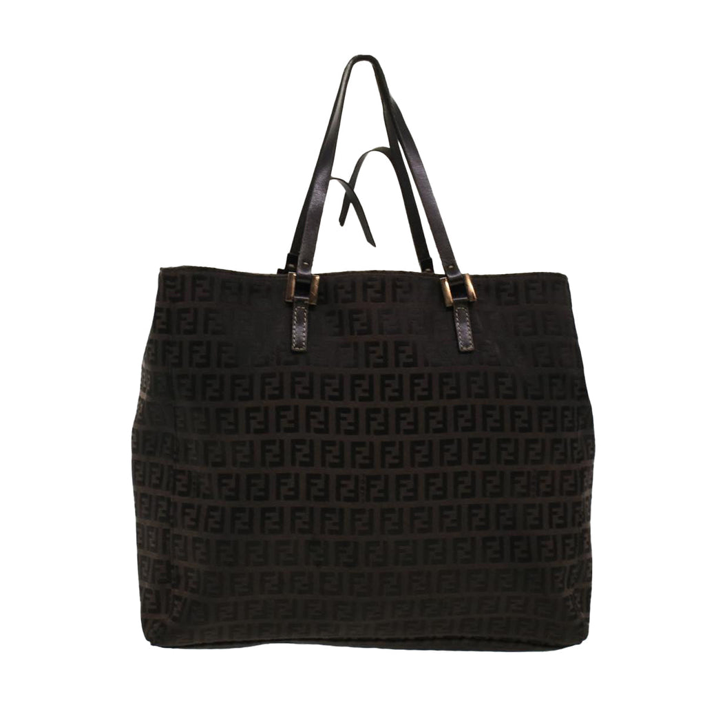 FENDI Zucchino Canvas Tote Bag Black 32028BH019028 rd5035