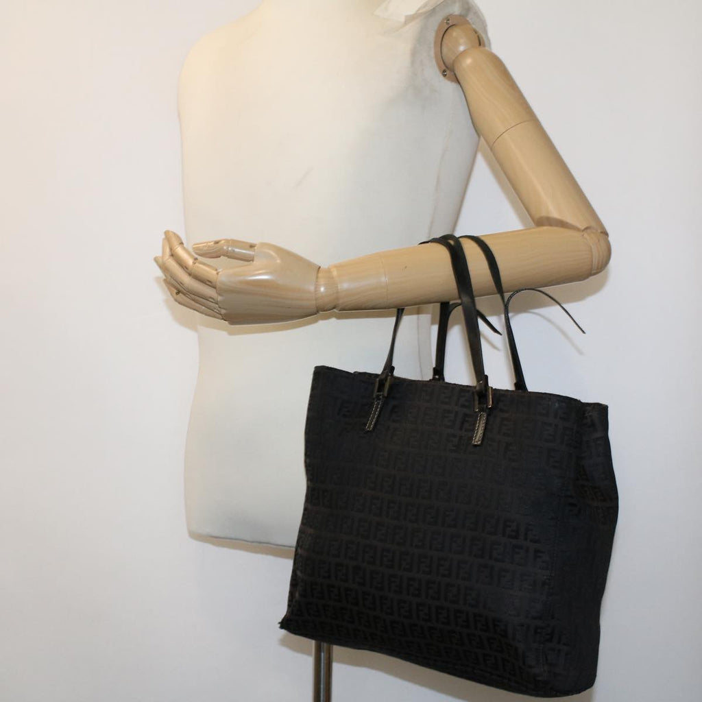 FENDI Zucchino Canvas Tote Bag Black 32028BH019028 rd5035