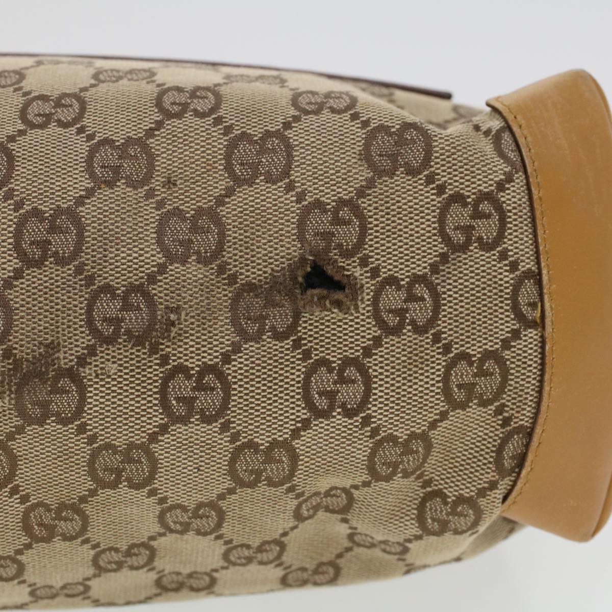 GUCCI GG Canvas Sherry Line Tote Bag Beige Red 019 0402 1705 rd5046