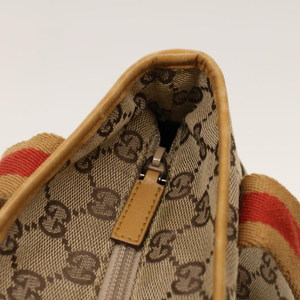 GUCCI GG Canvas Sherry Line Tote Bag Beige Red 019 0402 1705 rd5046