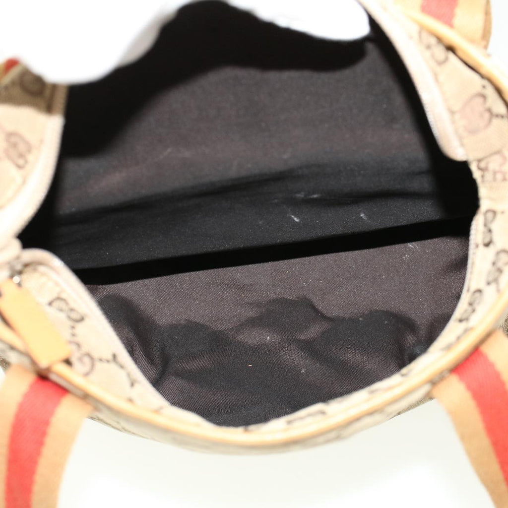 GUCCI GG Canvas Sherry Line Tote Bag Beige Red 019 0402 1705 rd5046