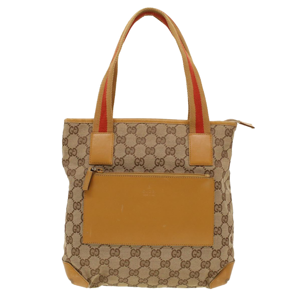 GUCCI GG Canvas Sherry Line Tote Bag Beige Red 019 0402 1705 rd5046