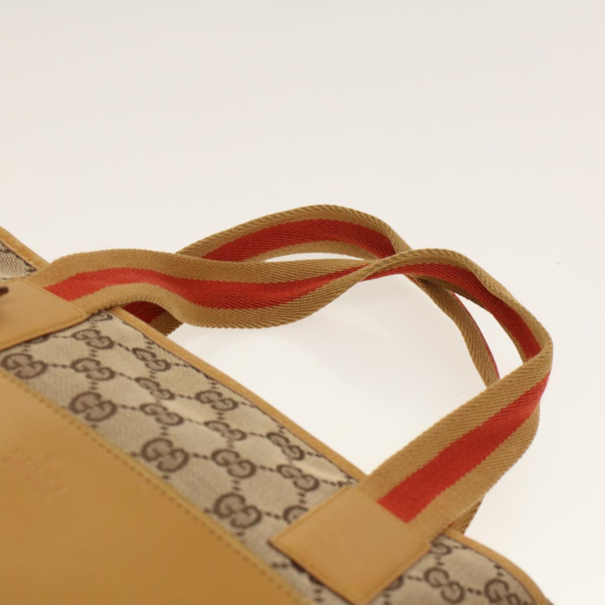 GUCCI GG Canvas Sherry Line Tote Bag Beige Red 019 0402 1705 rd5046