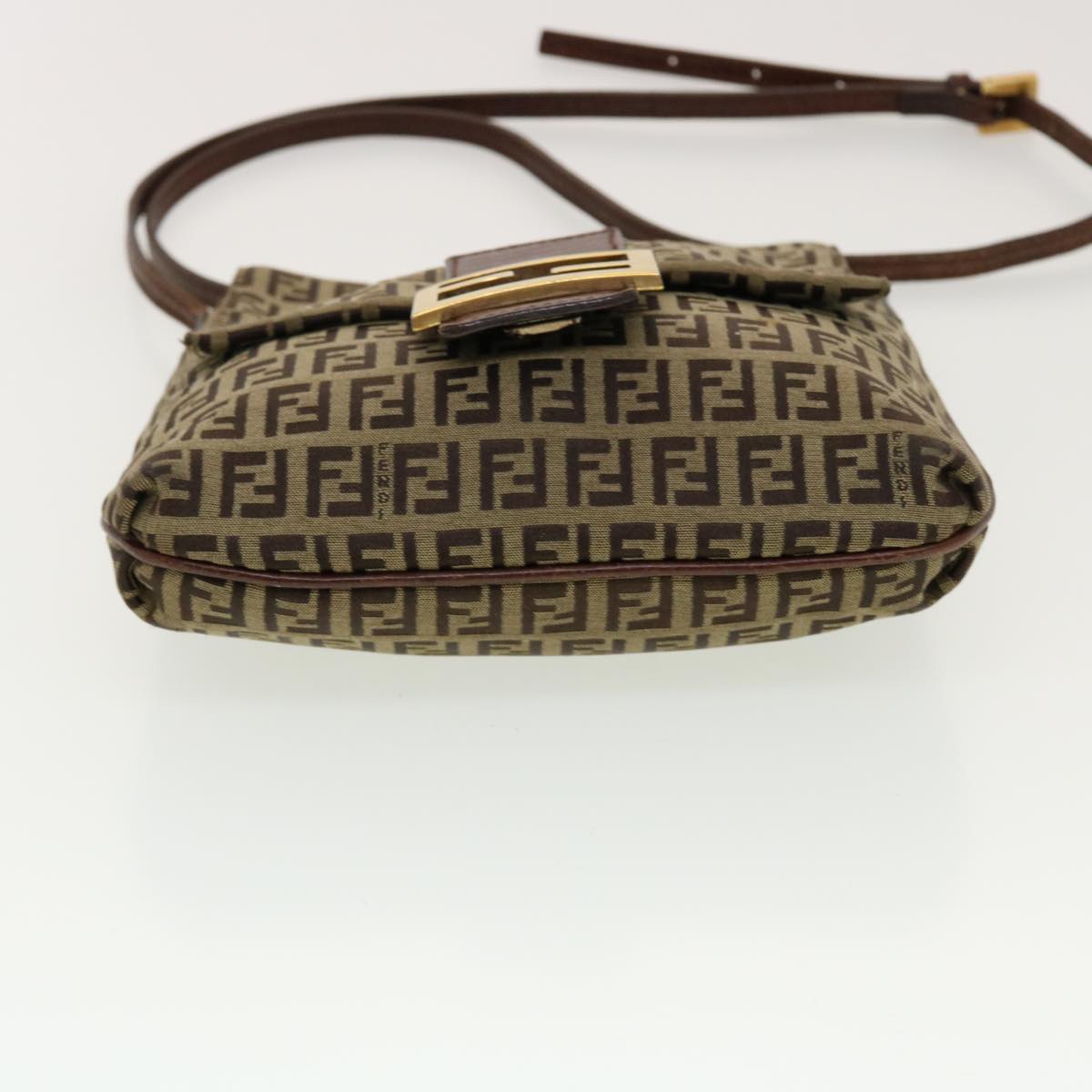 FENDI Zucchino Canvas Shoulder Bag Brown 2228-8BT075-TN9069 rd5064