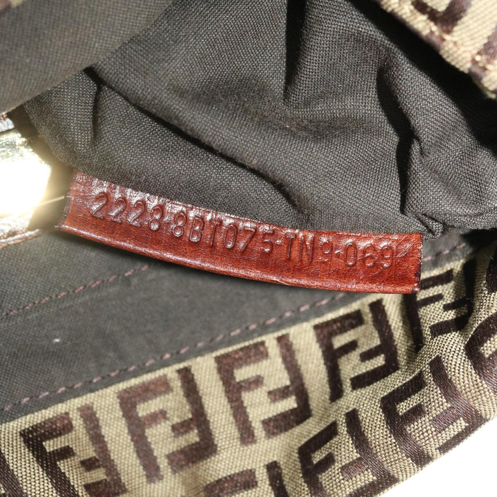 FENDI Zucchino Canvas Shoulder Bag Brown 2228-8BT075-TN9069 rd5064