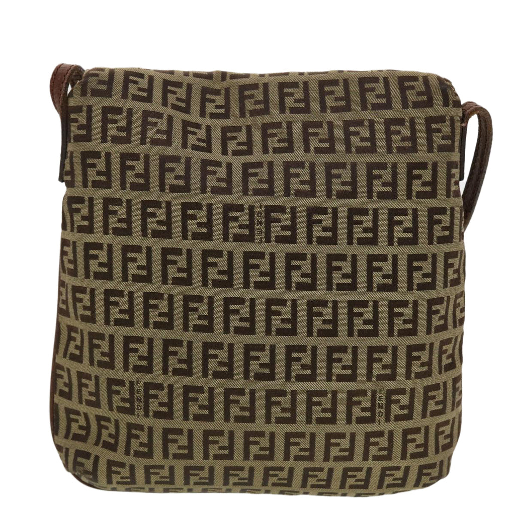 FENDI Zucchino Canvas Shoulder Bag Brown 2228-8BT075-TN9069 rd5064