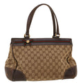 GUCCI GG Canvas Web Sherry Line Tote Bag Beige Green Red 257063 rd5144