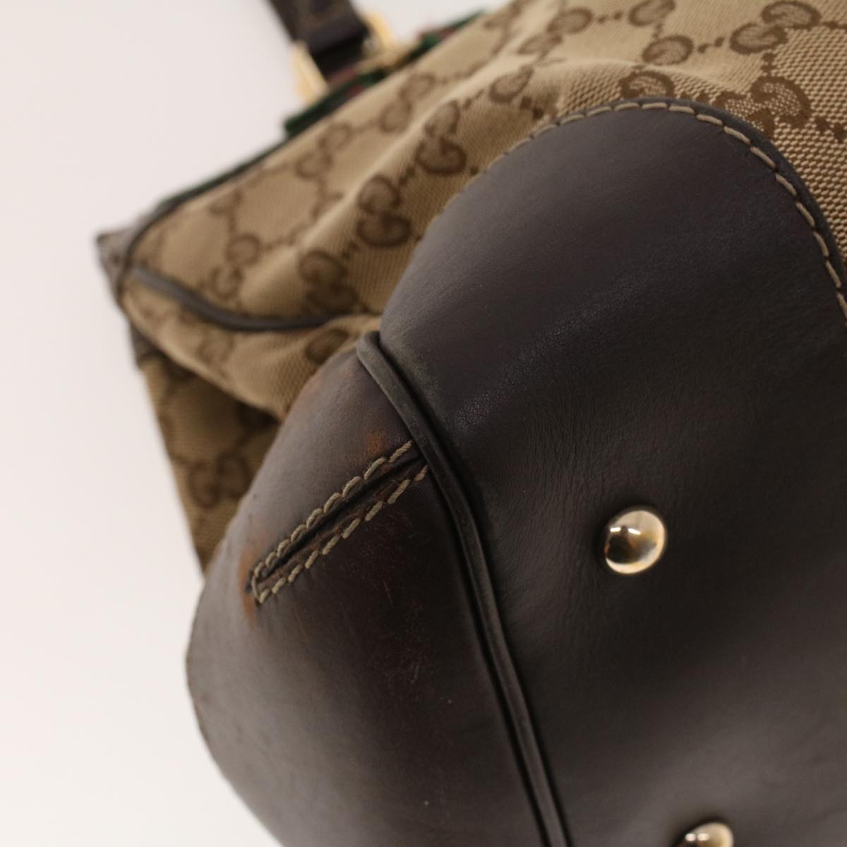 GUCCI GG Canvas Web Sherry Line Tote Bag Beige Green Red 257063 rd5144