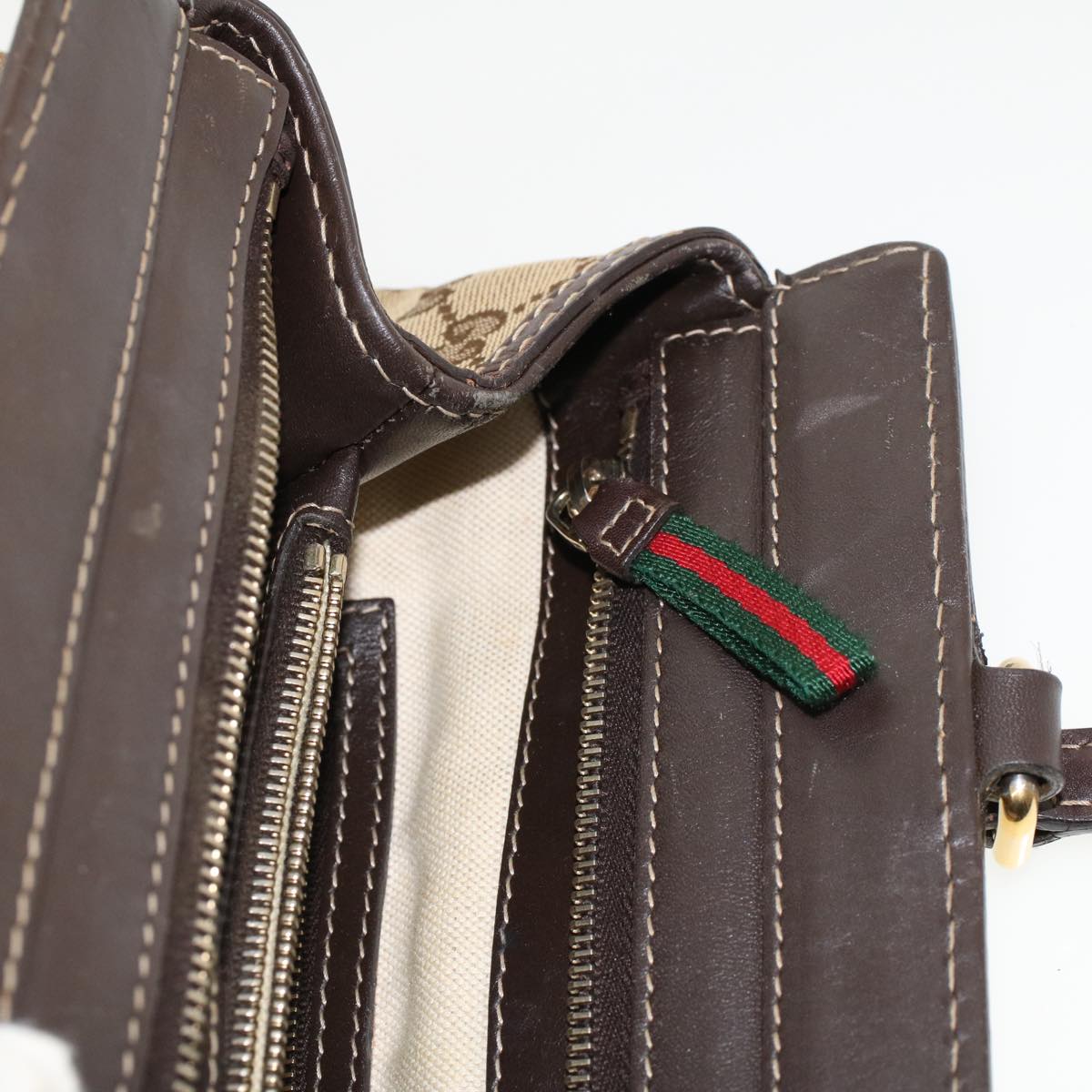 GUCCI GG Canvas Web Sherry Line Tote Bag Beige Green Red 257063 rd5144