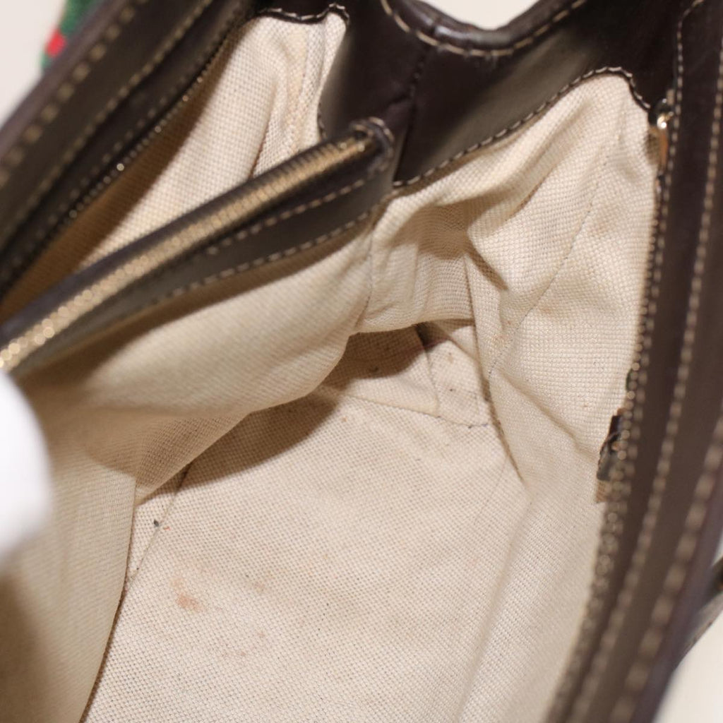 GUCCI GG Canvas Web Sherry Line Tote Bag Beige Green Red 257063 rd5144