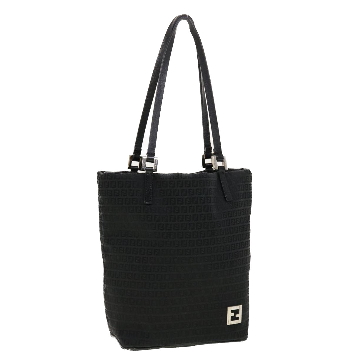 FENDI Zucchino Canvas Tote Bag Black 2415-8BH051-029 rd5147