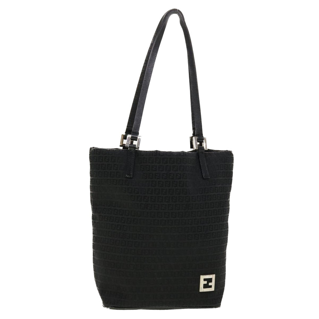 FENDI Zucchino Canvas Tote Bag Black 2415-8BH051-029 rd5147