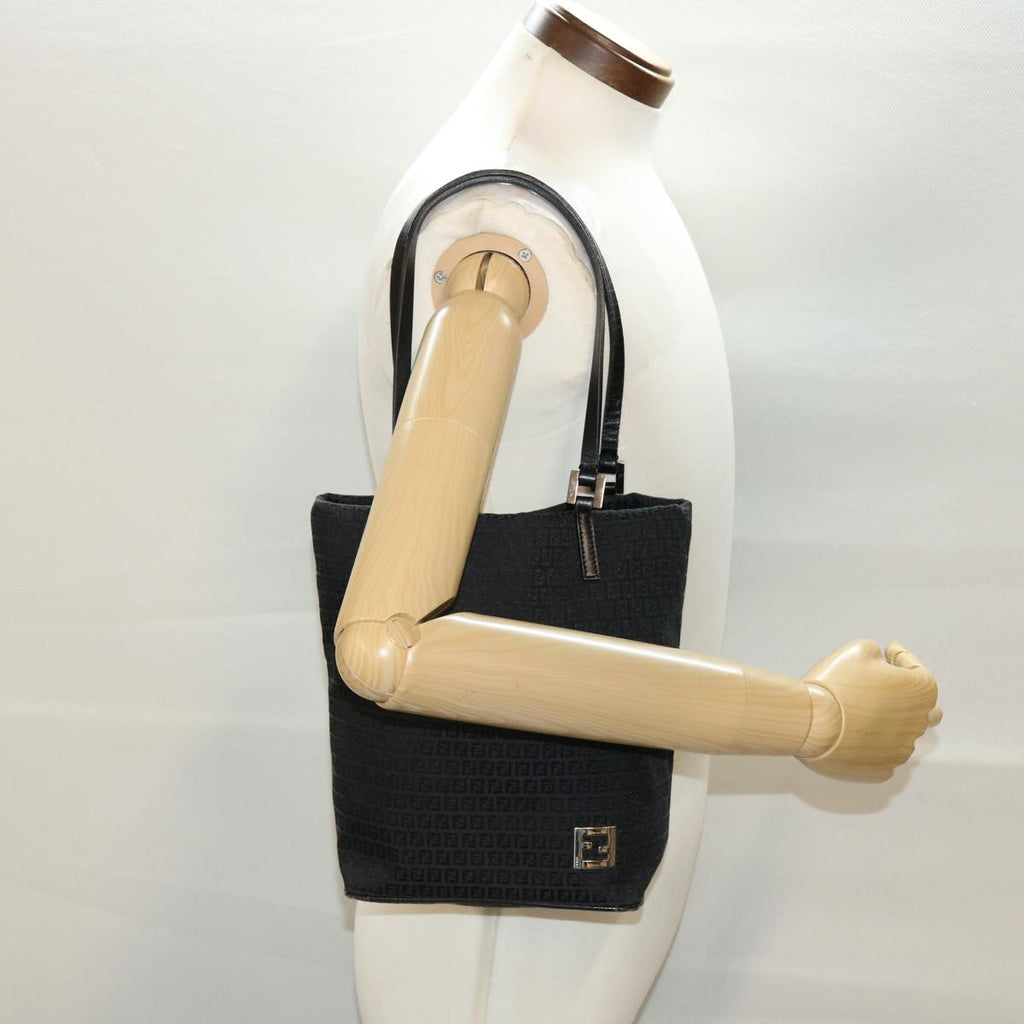 FENDI Zucchino Canvas Tote Bag Black 2415-8BH051-029 rd5147