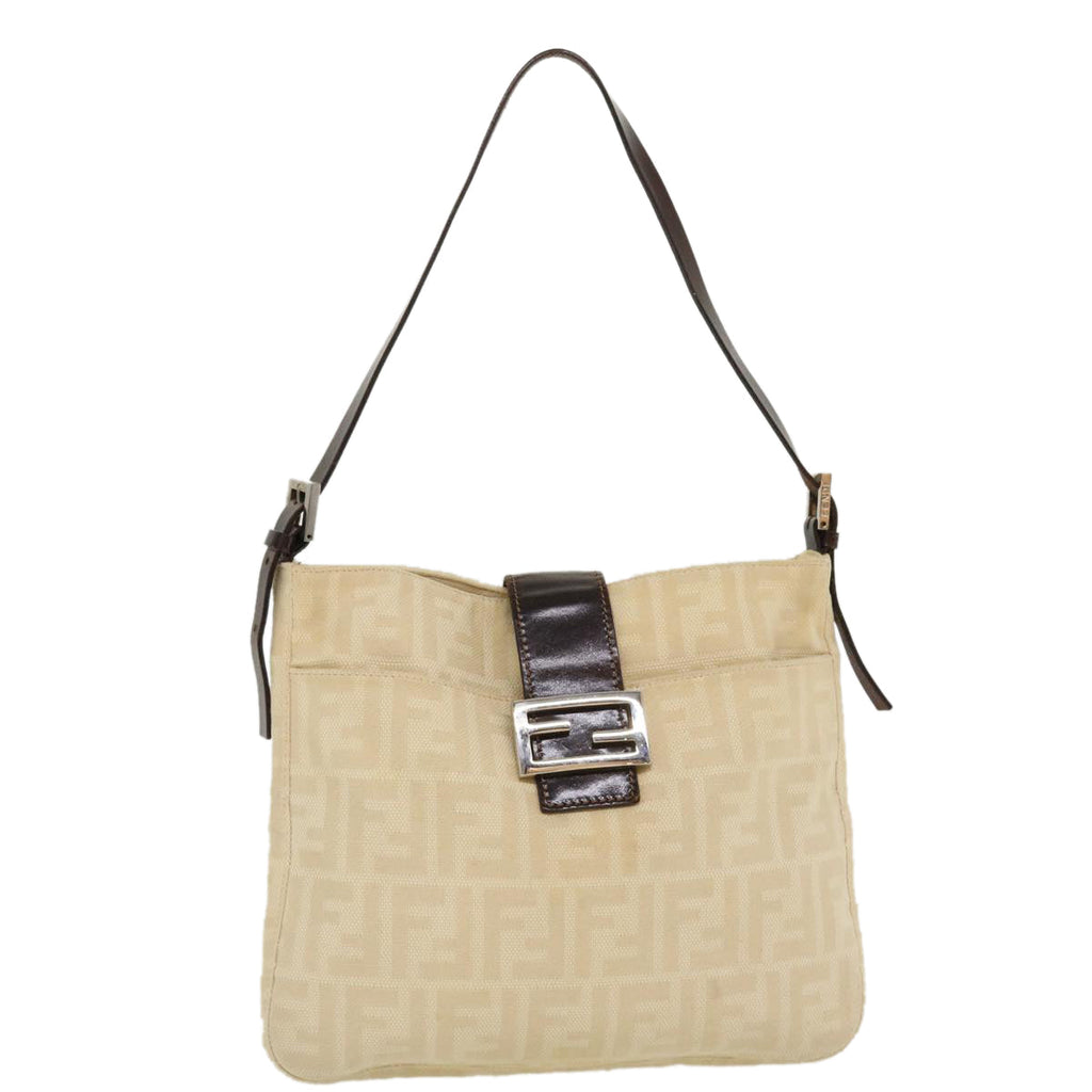 FENDI Zucca Canvas Mamma Baguette Shoulder Bag Beige 2211 26727 008 rd5152