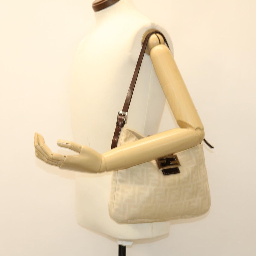 FENDI Zucca Canvas Mamma Baguette Shoulder Bag Beige 2211 26727 008 rd5152