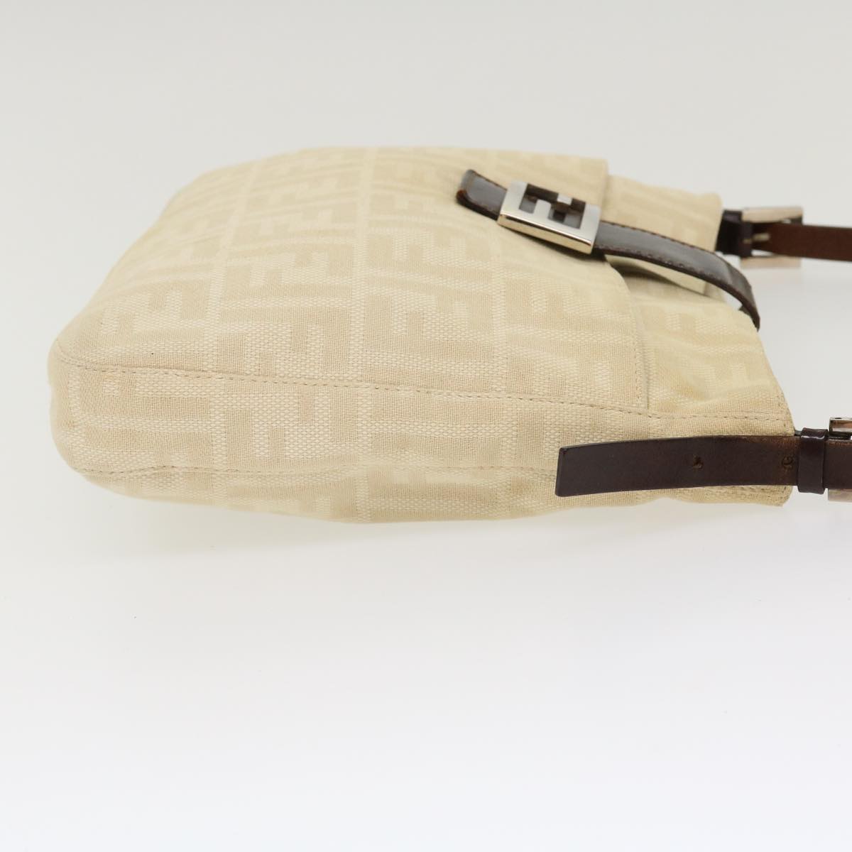 FENDI Zucca Canvas Mamma Baguette Shoulder Bag Beige 2211 26727 008 rd5152