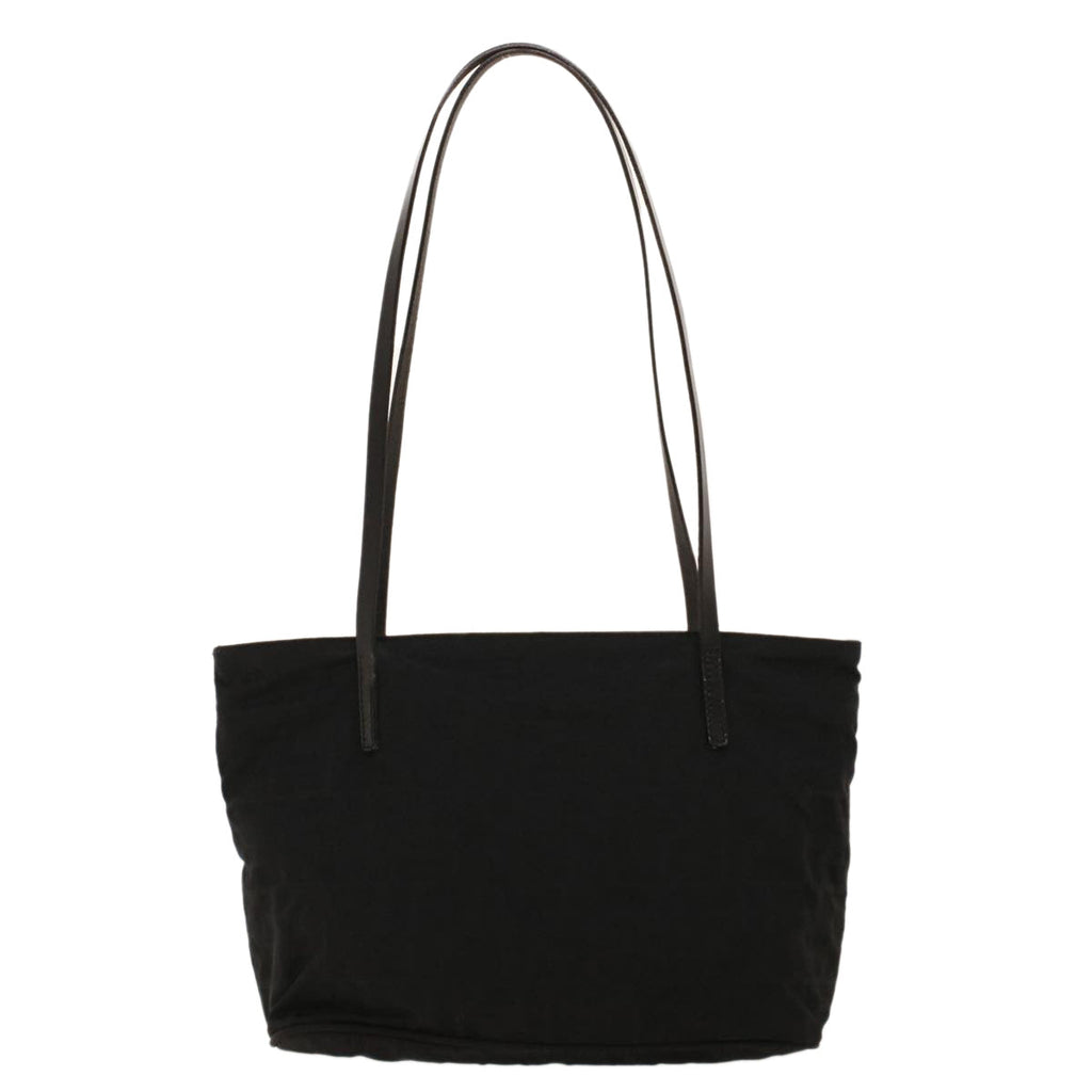 FENDI Zucchino Canvas Shoulder Bag Black rd5155