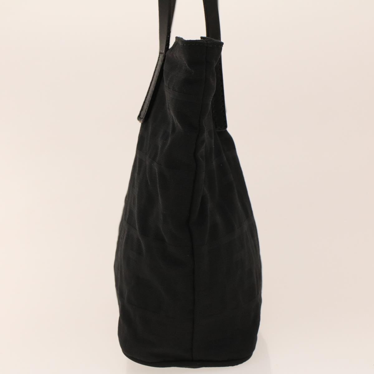 FENDI Zucchino Canvas Shoulder Bag Black rd5155