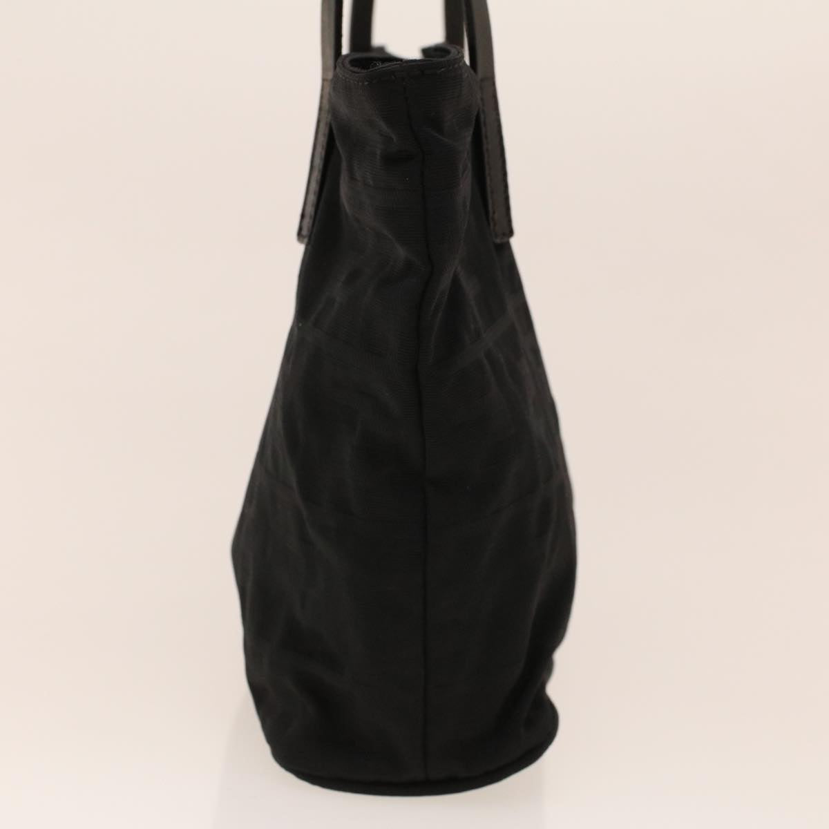 FENDI Zucchino Canvas Shoulder Bag Black rd5155