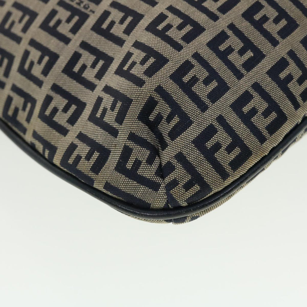 FENDI Zucchino Canvas Mamma Baguette Shoulder Bag Navy 83164900012 rd5160