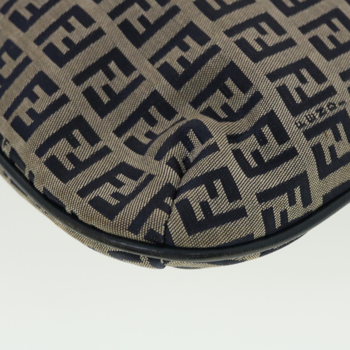 FENDI Zucchino Canvas Mamma Baguette Shoulder Bag Navy 83164900012 rd5160