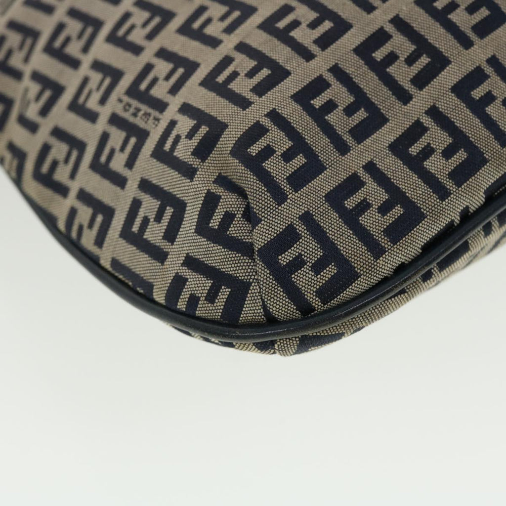 FENDI Zucchino Canvas Mamma Baguette Shoulder Bag Navy 83164900012 rd5160
