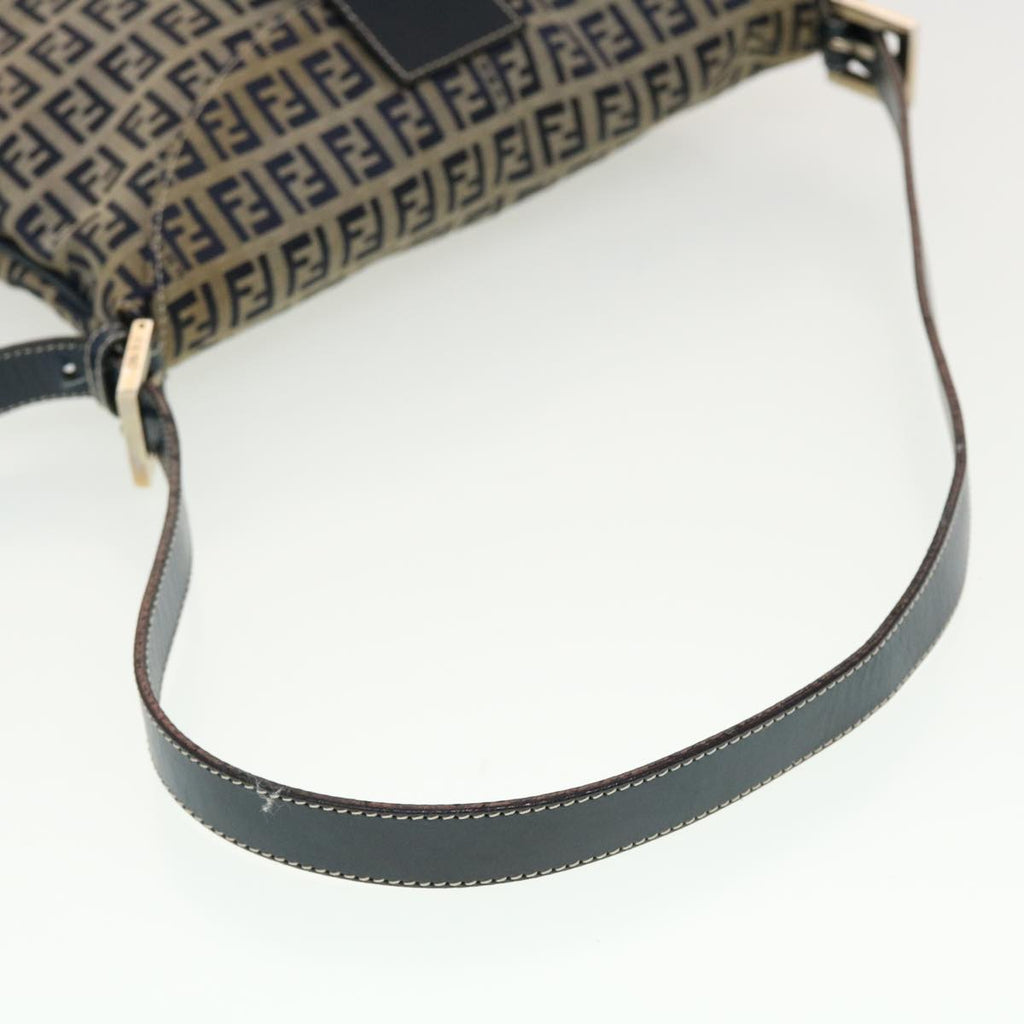 FENDI Zucchino Canvas Mamma Baguette Shoulder Bag Navy 83164900012 rd5160