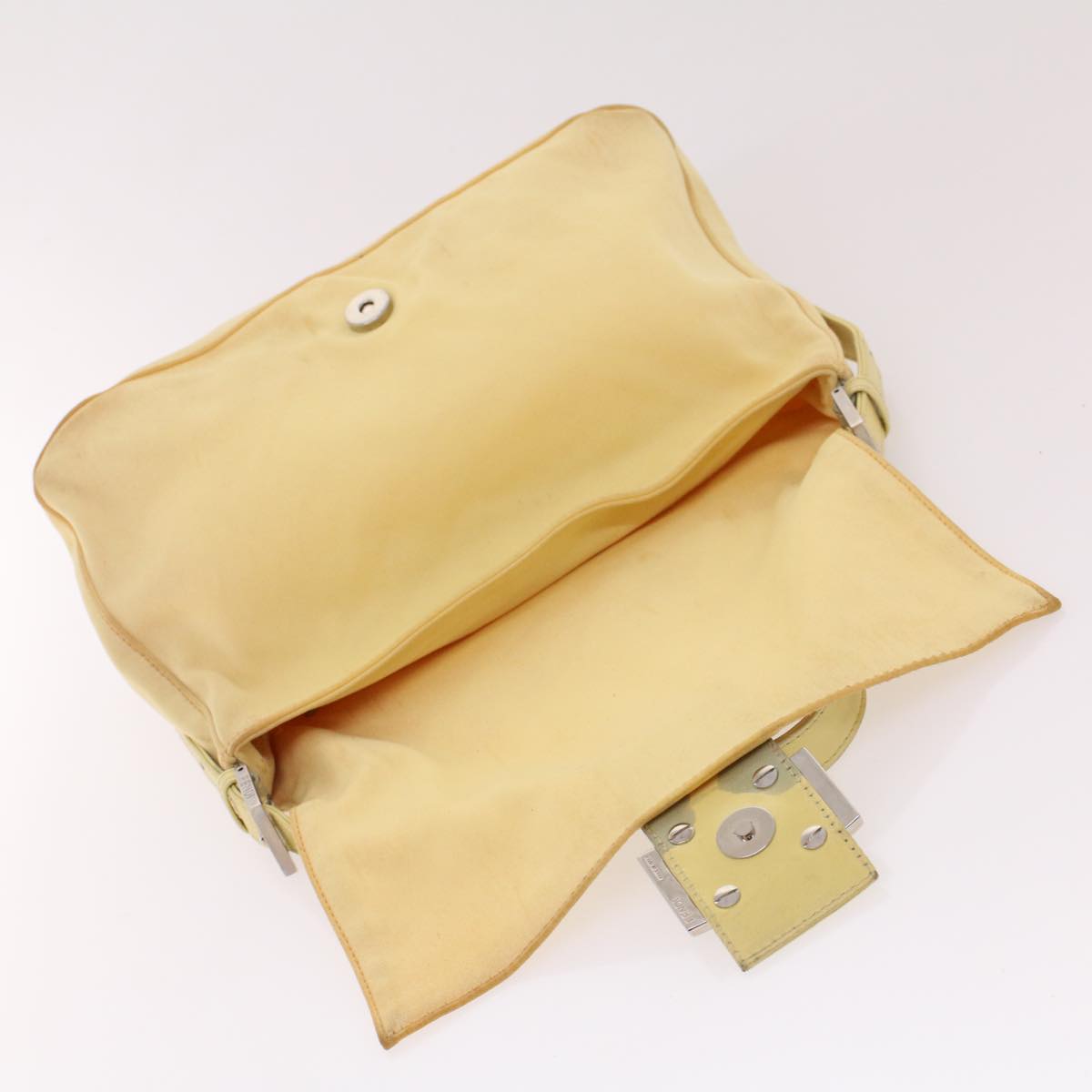 FENDI Mamma Baguette Shoulder Bag Nylon Yellow 2321.26325.018 rd5161