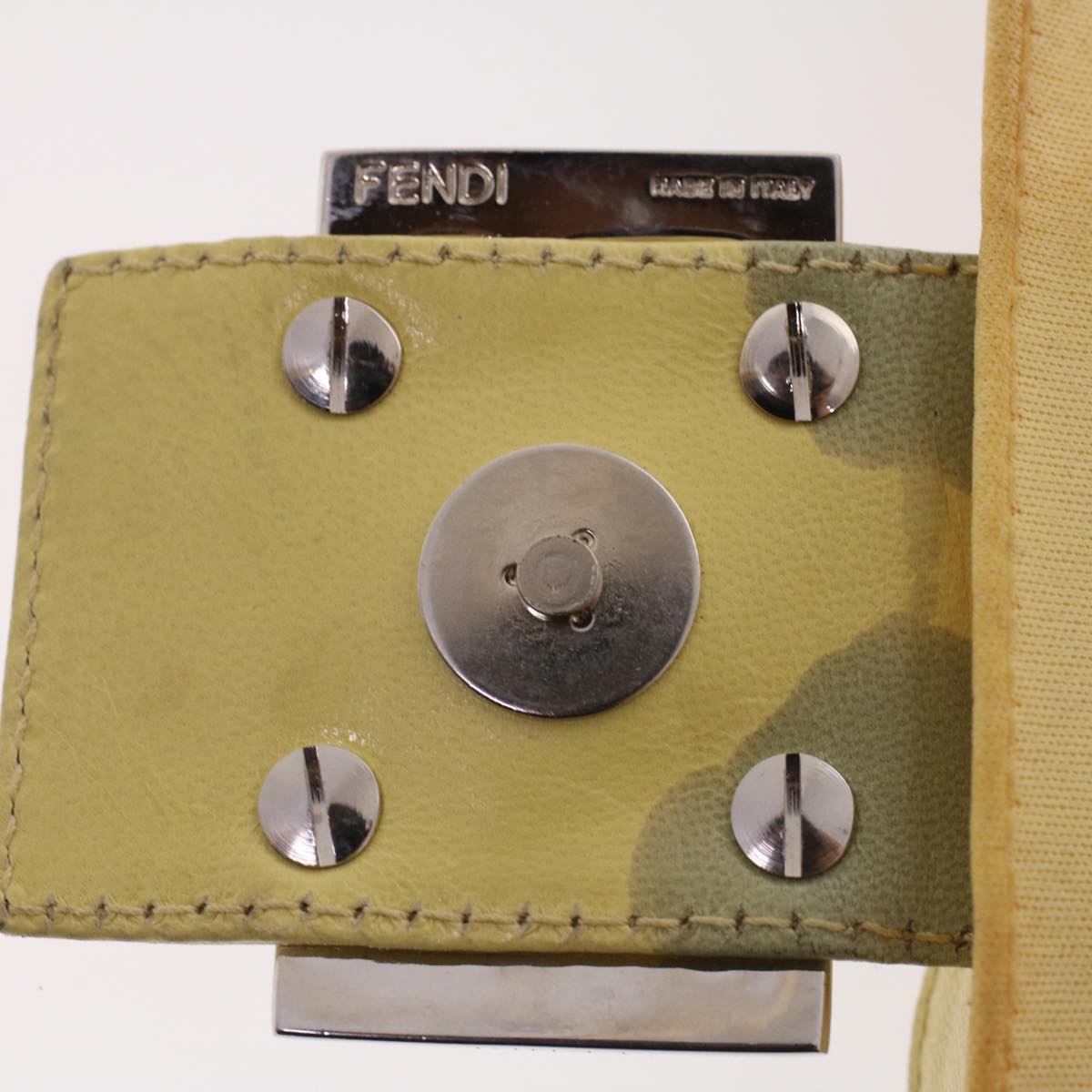 FENDI Mamma Baguette Shoulder Bag Nylon Yellow 2321.26325.018 rd5161