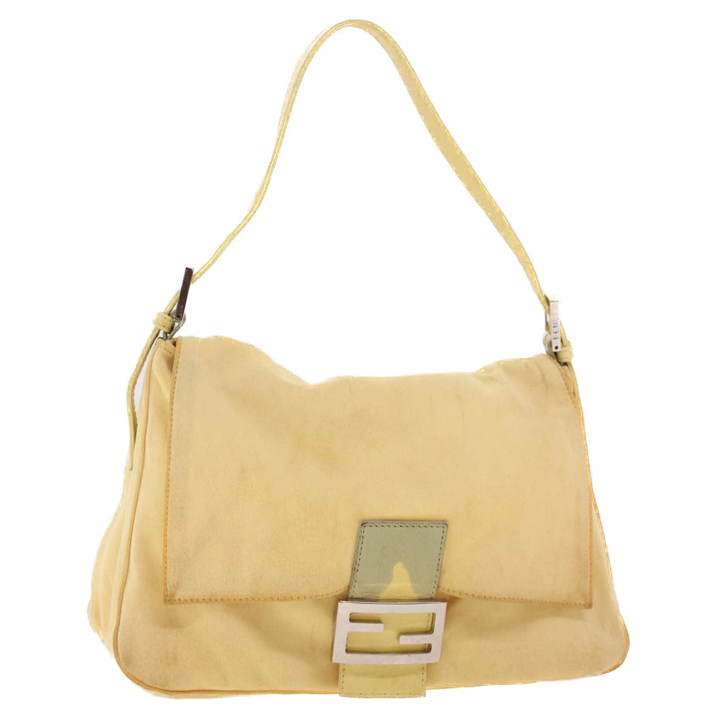 FENDI Mamma Baguette Shoulder Bag Nylon Yellow 2321.26325.018 rd5161