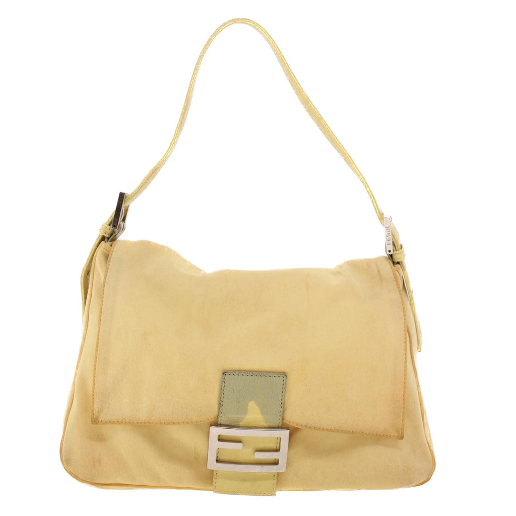 FENDI Mamma Baguette Shoulder Bag Nylon Yellow 2321.26325.018 rd5161