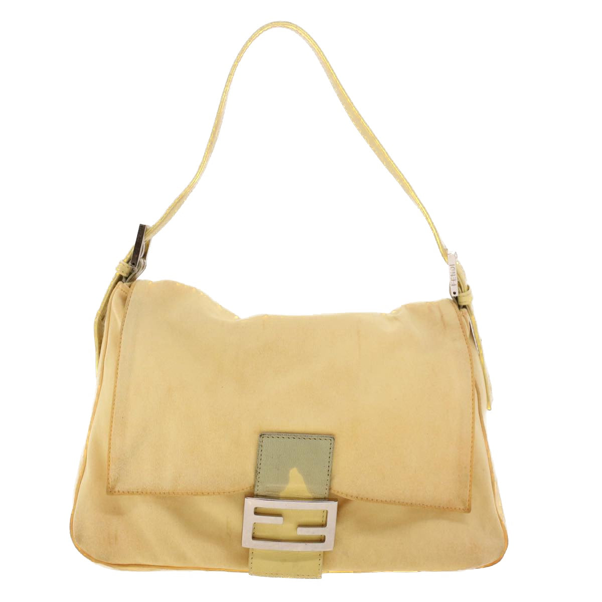 FENDI Mamma Baguette Shoulder Bag Nylon Yellow 2321.26325.018 rd5161