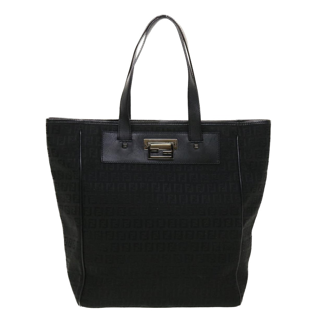 FENDI Zucchino Canvas Tote Bag Black rd5163