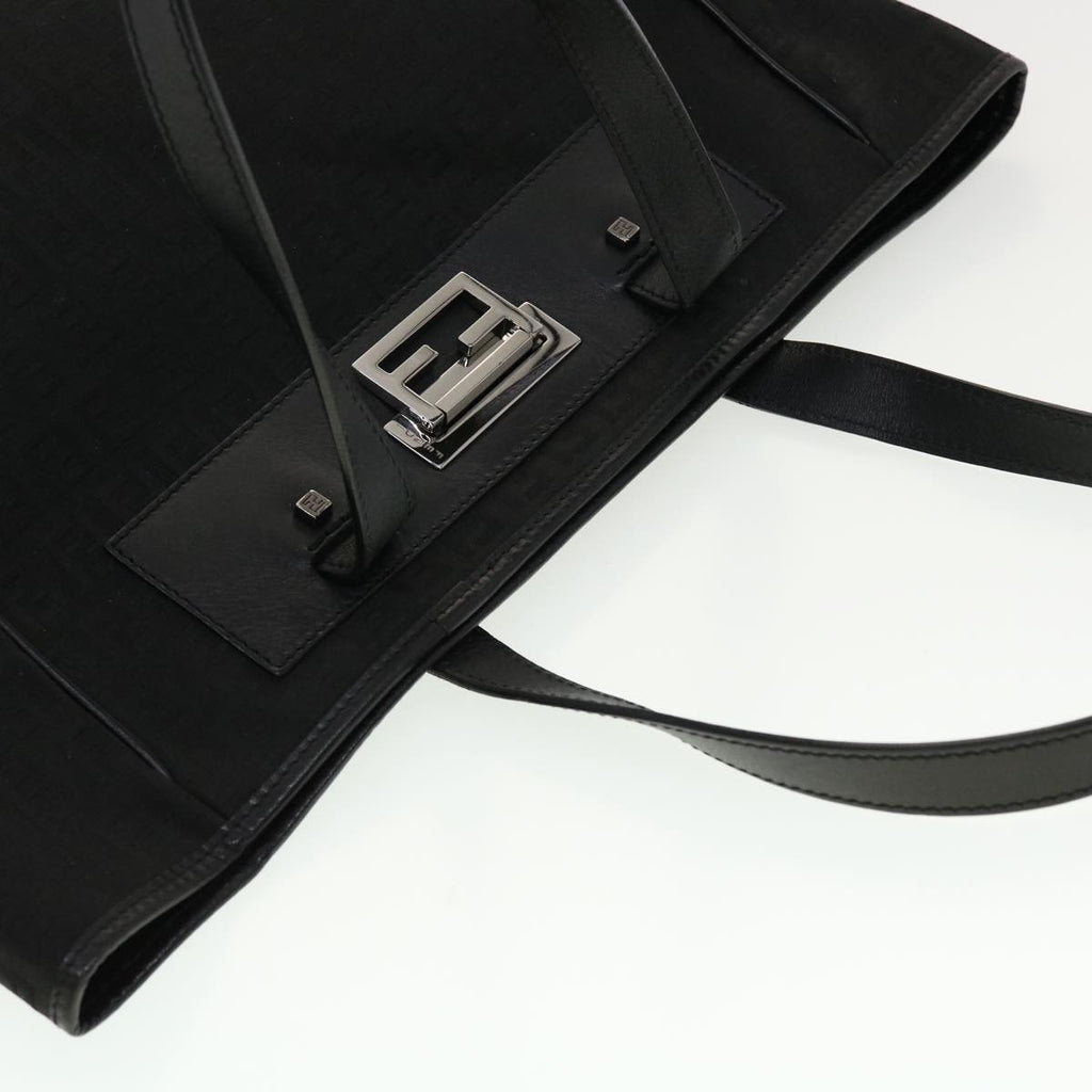 FENDI Zucchino Canvas Tote Bag Black rd5163