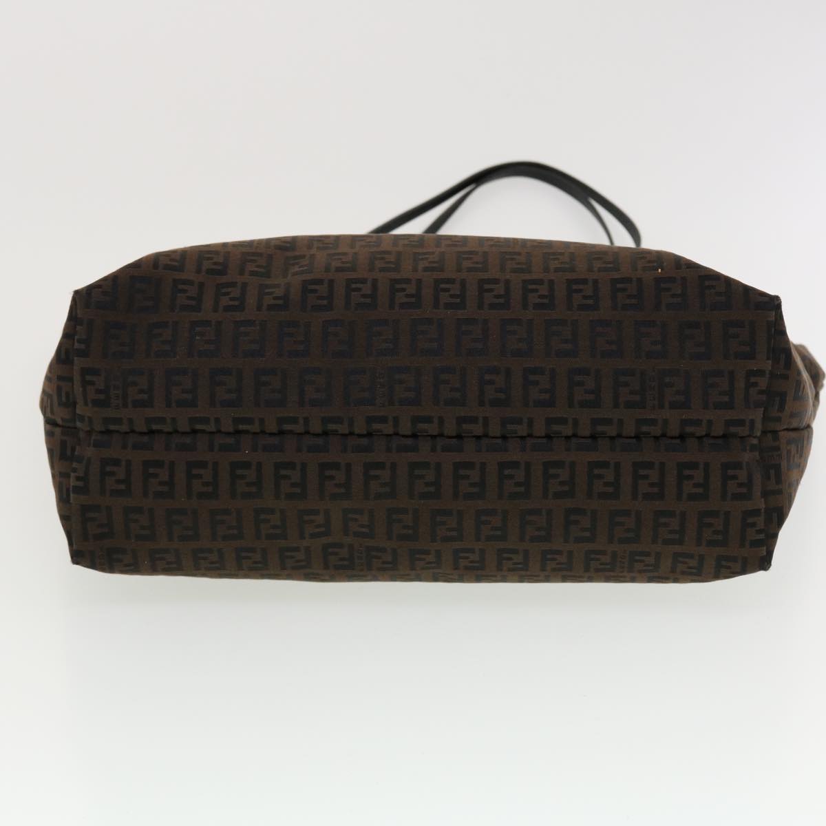FENDI Zucchino Canvas Tote Bag Black Brown rd5172