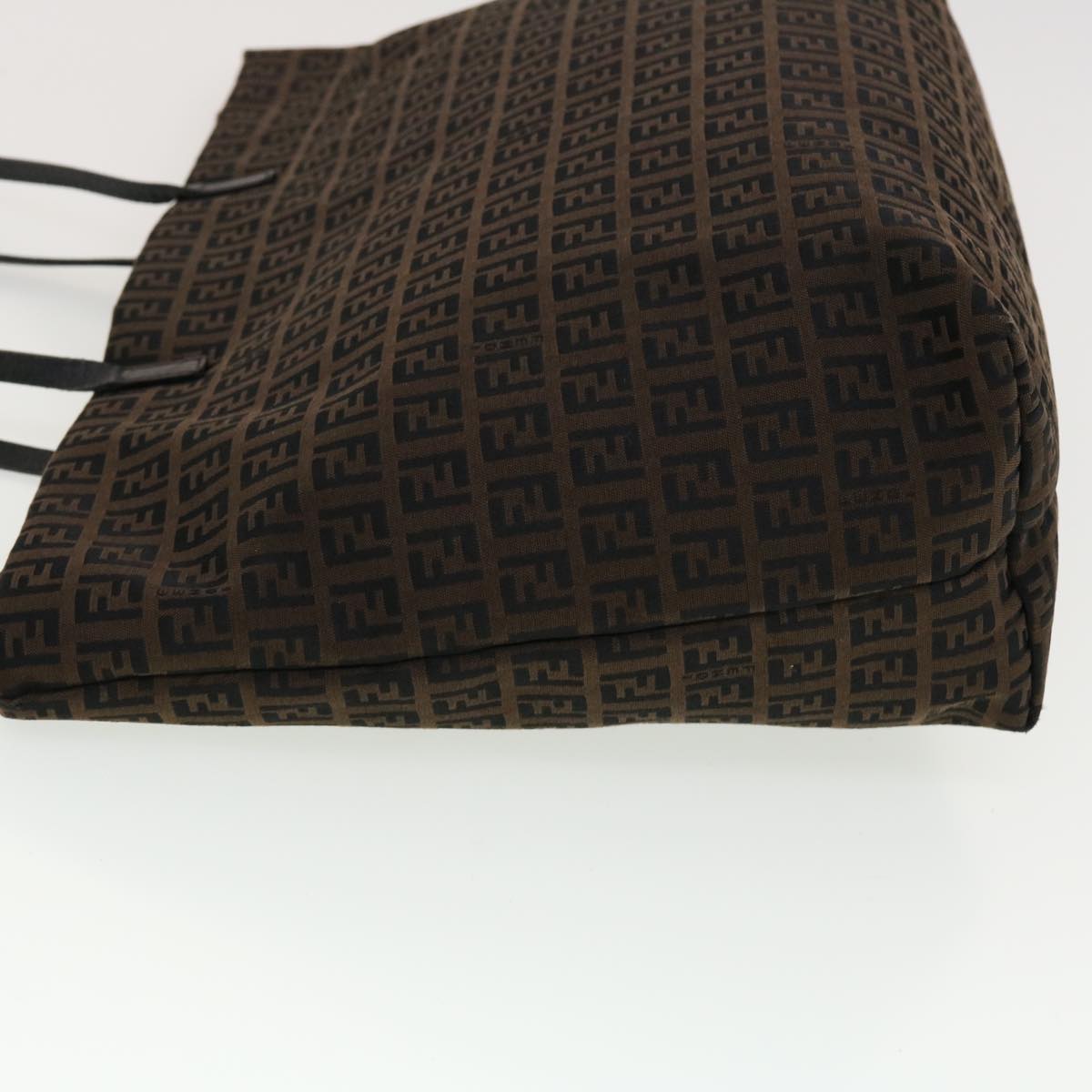 FENDI Zucchino Canvas Tote Bag Black Brown rd5172