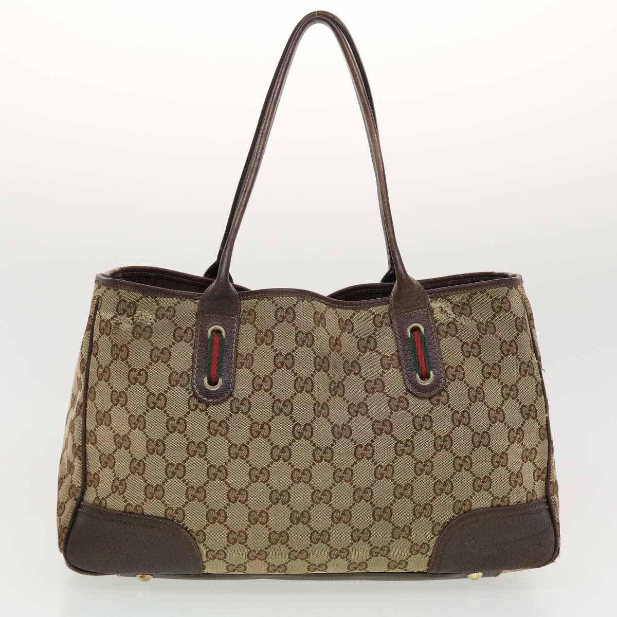 GUCCI GG Canvas Web Sherry Line Hand Bag 2Set Beige Black Red Green rd5182