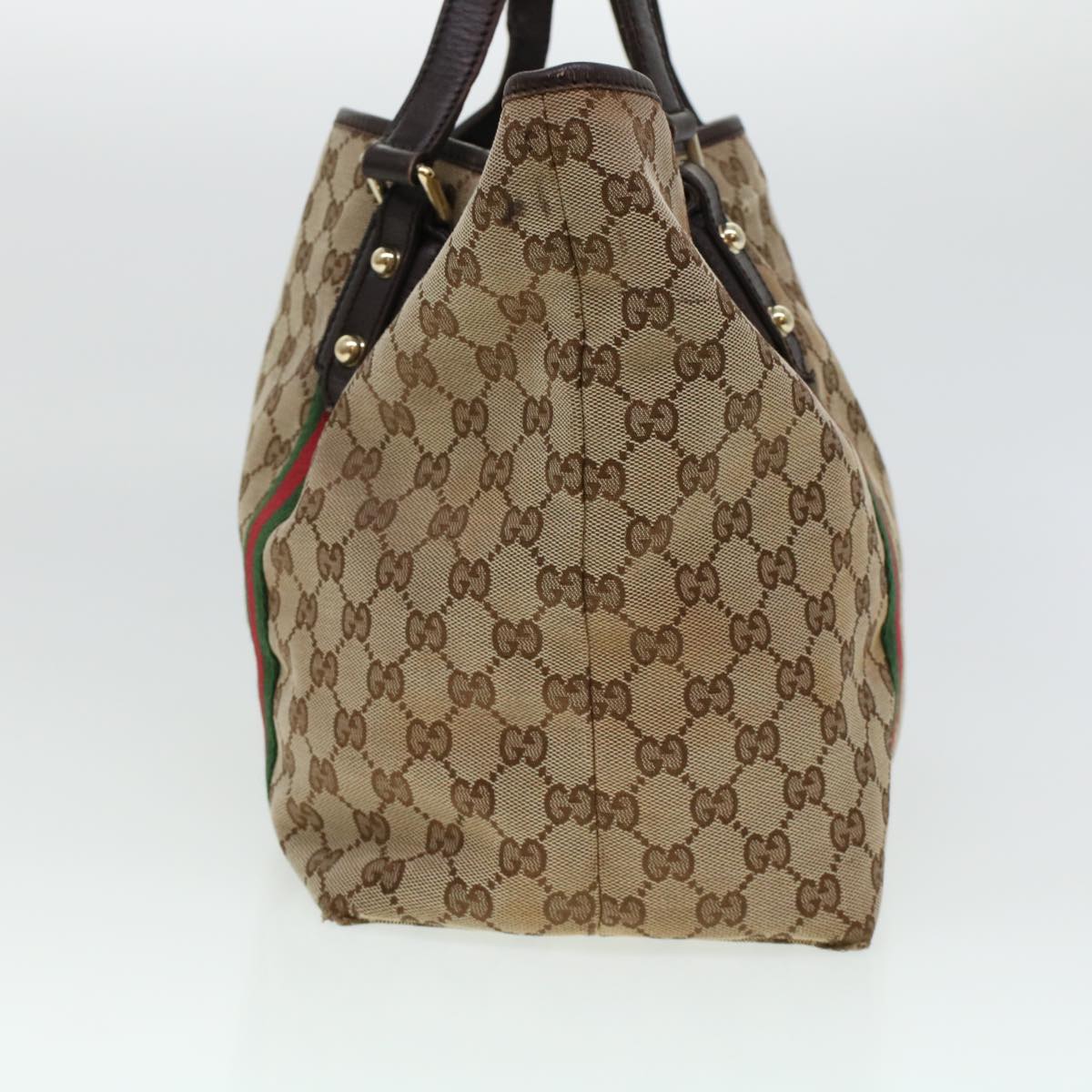 GUCCI GG Canvas Web Sherry Line Hand Bag 2Set Beige Red Green rd5183