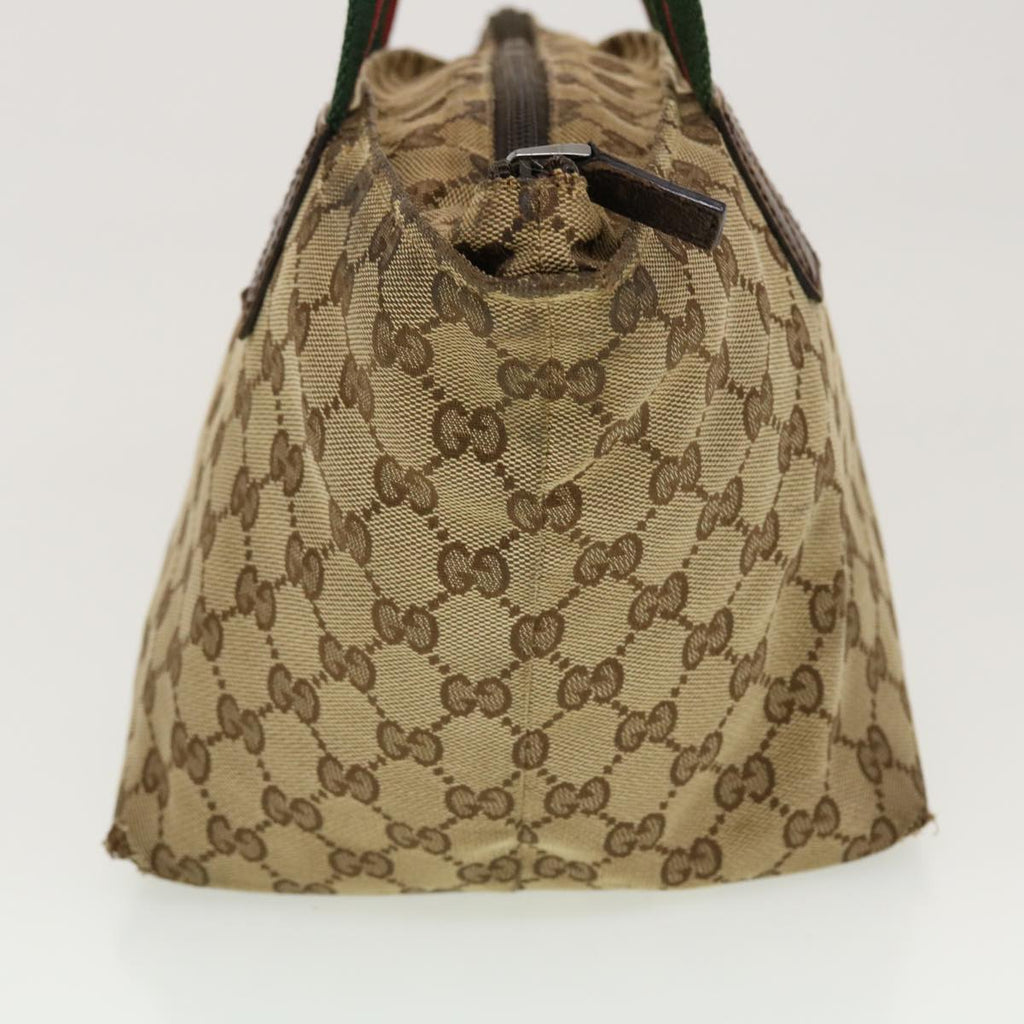 GUCCI GG Canvas Web Sherry Line Tote Bag Beige Red Green 131228 rd5205
