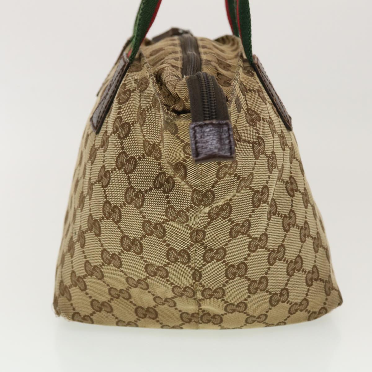 GUCCI GG Canvas Web Sherry Line Tote Bag Beige Red Green 131228 rd5205