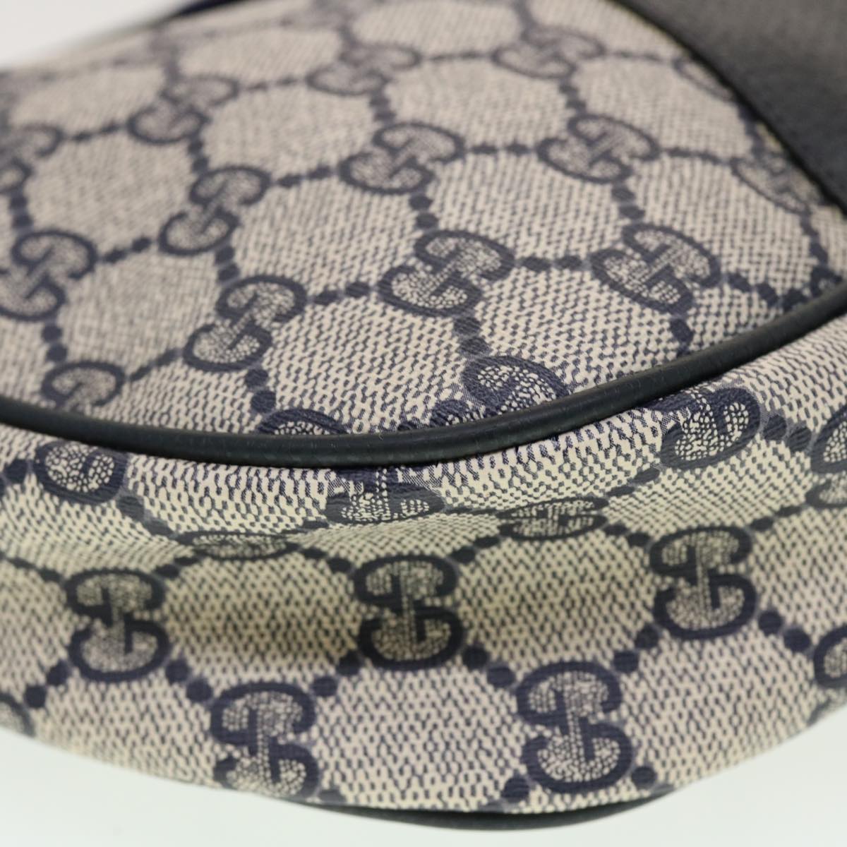GUCCI GG Canvas Sherry Line Clutch Bag Gray Red Navy 89.01.034 rd5207