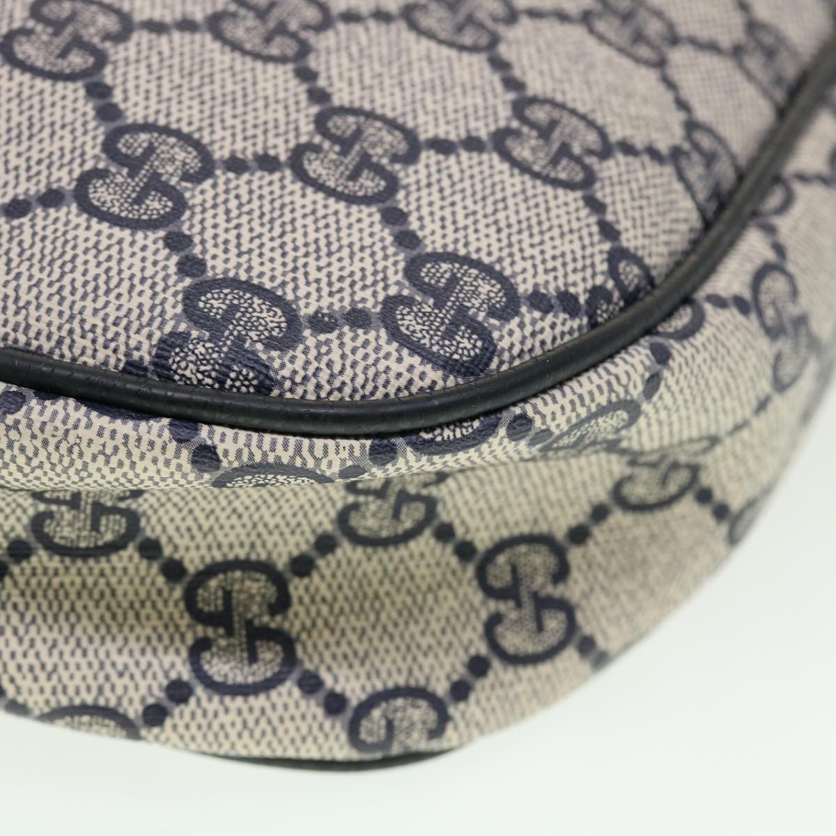 GUCCI GG Canvas Sherry Line Clutch Bag Gray Red Navy 89.01.034 rd5207