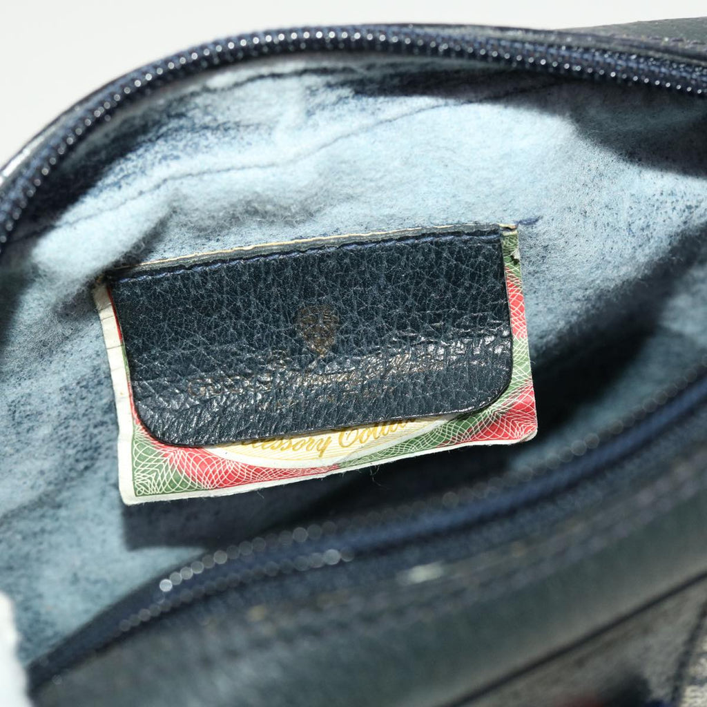 GUCCI GG Canvas Sherry Line Clutch Bag Gray Red Navy 89.01.034 rd5207